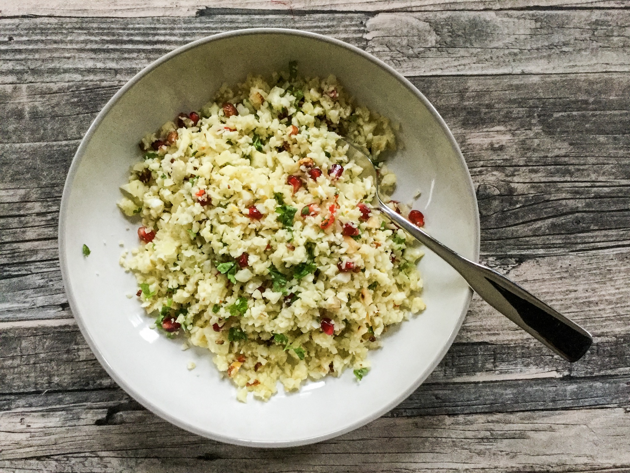 warmer, marokkanischer Blumenkohl Couscous Salat - Gemüseliebelei